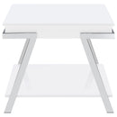Briana - 2 Piece Coffee And End Table Set With Lift Top Legs - Gloss White by HouseOfZazla