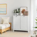 Tilted Laundry Hamper With Removable Basket, Hidden Storage Cabinet, Home Organizer For Bathroom - White by HouseOfZazla