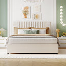 Upholstered Platform Bed With Drawers, Classic Headboard Design by Unique Piece Furniture