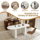 Oval Dining Table With Wood Strip Base by HouseOfZazla