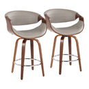 Symphony - Mid Century Modern Fixed Height Counter Stool & Swivel With Round Footrest (Set of 2) by HouseOfZazla