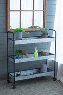 Homestead Galvanized Shelf Display 3 Tier - Metallic Gray by Unique Piece Furniture