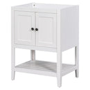 Bathroom Vanity Base Only, Soild Wood Frame, Bathroom Storage Cabinet With Doors And Open Shelf by HouseOfZazla