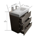 Alice - Bathroom Vanity With Sink, Large Storage Freestanding Bathroom Vanity For Modern Bathroom, One-Piece Sink Basin Without Drain And Faucet