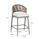 Outdoor 26" Counter Height Metal Frame Counter Stools With Scallop Shaped Backrest & Water Resistant Cushions by HouseOfZazla