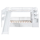 Bunk Bed With Storage Staircase, Slide, Desk, Drawers, And Shelves by HouseOfZazla