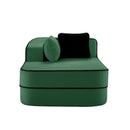 Elysees Left Chaise Sofa W/Pillows Teddy Fabric - Green