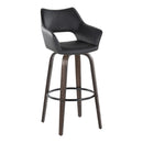 Mustang - Contemporary Fixed Height Barstool With Swivel With Round Footrest (Set of 2) by HouseOfZazla