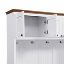 Entryway Hall Tree With Storage Bench, Coat Rack Shoe Bench With Cabinets