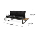 Sterling V-Shaped Outdoor Aluminum 5 Seater Sofa Set with Cushions by HouseOfZazla