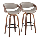 Symphony - Mid Century Modern Fixed Height Barstool With Swivel With Round Footrest (Set of 2) by HouseOfZazla
