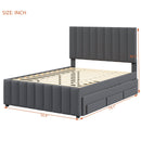 Full Size Upholstered Platform Bed with Twin Size Trundle and 3 Drawers by HouseOfZazla