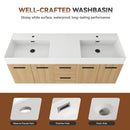 60" Floating Double Sink Bathroom Vanity with Drawers and Doors by HouseOfZazla