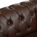 Man cave Sofa Couch for garage, Living Room, L Shaped Reversible Modern Chesterfield Sofa with Rolled Arms and Nailhead, 5 Seat Tufted Couch for Small or Large Space(Dark Brown) PU Leather