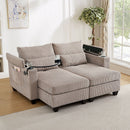 Convertible Chaise Lounge Sofa Chair With USB Ports, Cup Holders, Phone Holder And Storage by HouseOfZazla