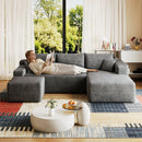 95" Cloud Sectional Sofa with Ottoman by HouseOfZazla