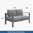 All Weather Patio Loveseat With Thick Cushions - Gray / Gray by HouseOfZazla