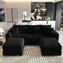 Convertible Deep Seat Sofa With Soft Pillows And Ottomans by HouseOfZazla