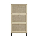 Modern Rattan 3 Door Shoe Rack Cabinet For Entryway by Unique Piece Furniture