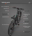 26" 500W Electric Bike Fat Tire P7 36V 12.5AH Removable Lithium Battery for Adults S07-P
