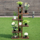 6 Tier Garden Wooden Shelf Storage Plant Rack Stand by LJGDeals