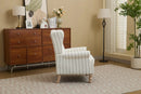 Modern Accent Chair with Retro Wood Legs and Floral Design by HouseOfZazla