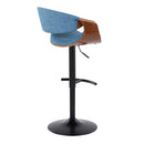 Curvo - Mid Century Modern Adjustable Barstool With Swivel & Rounded T Footrest (Set of 2) by HouseOfZazla