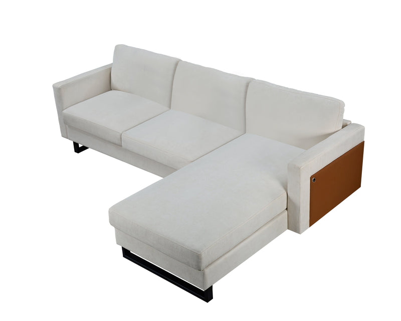 Walker Edison | Linen Sectional Sofa with Chaise