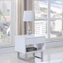 1 Drawer End Table With U-Shaped Legs - White by HouseOfZazla