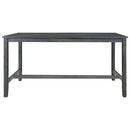 6 Piece Wooden Dining Table set, Kitchen Table set with 4 Chairs and Bench, Farmhouse Rustic Style,Gray