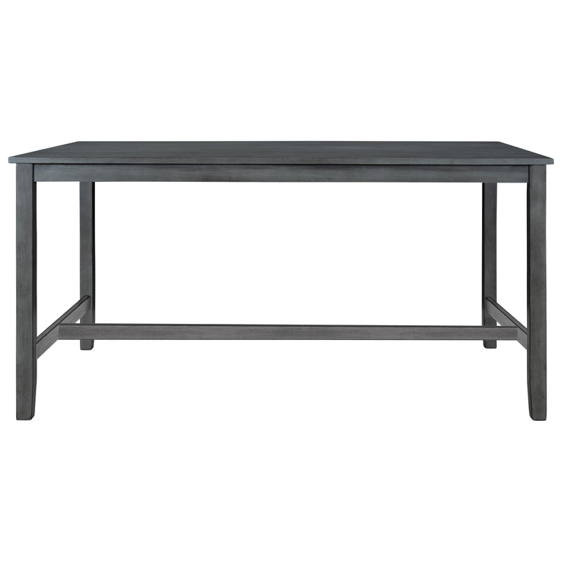 6 Piece Wooden Dining Table set, Kitchen Table set with 4 Chairs and Bench, Farmhouse Rustic Style,Gray