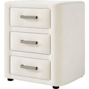 3 Pieces Bedroom Sets Queen Size Velvet Upholstered Platform Bed Vertical Channel Tufted Headboard and Two Three-drawer Nightstands,Beige