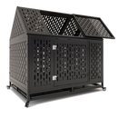 45' Heavy Duty Dog Crate Indestructible Pet Dog Cage Crate Kennel with Roof Top 2 Doors Removable Trays, Lockable Wheels, Escape-Proof for High Anxiety Large/Extra Dogs