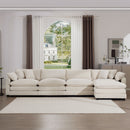 Modern Oversized Modular Cushion Sofa With Ottoman, Low Back, Deep Seating Sofa Set
