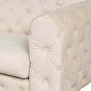 85.5" Velvet Upholstered Sofa with Sturdy Metal Legs, Modern Sofa Couch with Button Tufted Back, 3 Seater Sofa Couch for Living Room, Apartment, Home Office, Beige