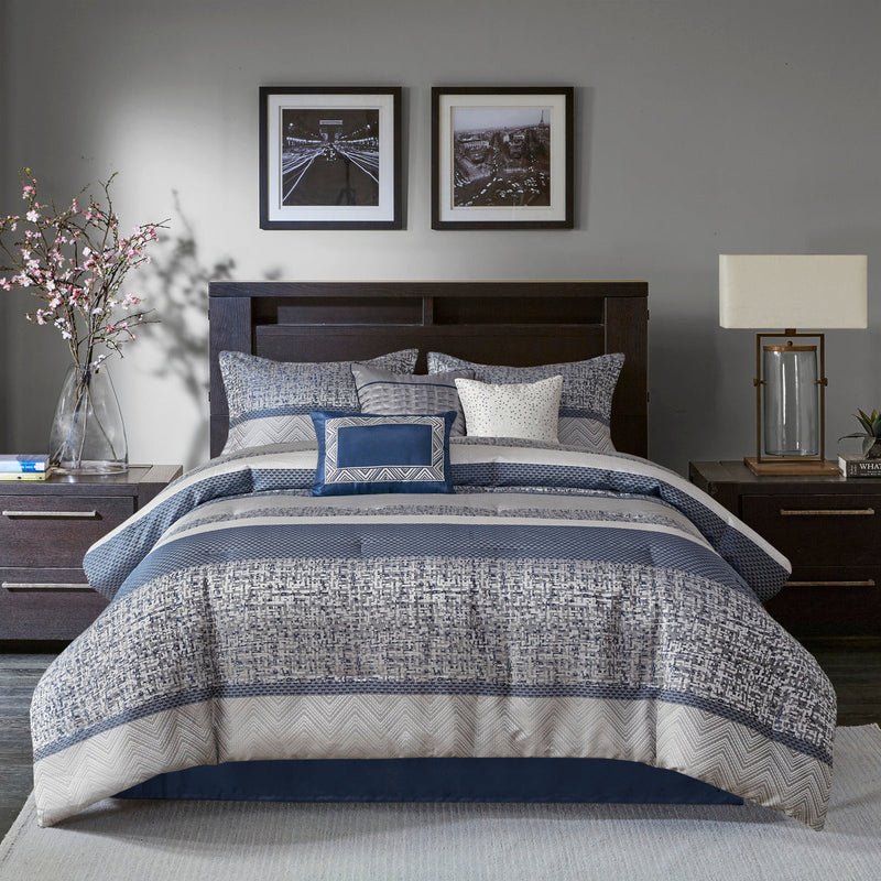7 Piece Jacquard Comforter Set, photo 3 of 10