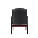 Leather Reception Guest Chairs With Padded Seat And Arms Ergonomic Mid-Back Office Executive Side Chair For Meeting Waiting Room Conference Office Guest Chairs - Black by HouseOfZazla