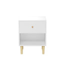 Nightstand With 1 Drawer And 1 Shelf - White