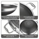 13.4-Inch Stainless Steel Double-Handled Soup Pot and Frying Pan with Lid
