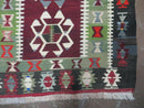 3' 8" X 5' Vintage Turkish Kilim Handmade Flat Weave Wool Rug Veg Dyes