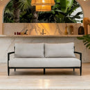 Outdoor Bench Seat Sofa, Sunbrella Cushion, Weather Resistant For Patio - Ember Black by HouseOfZazla
