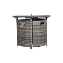 Wicker Outdoor Lounge Set With Cushions And Fire Pit