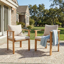 Kaja Outdoor Acacia Wood Dining Chair, Teak Finish Frame by HouseOfZazla