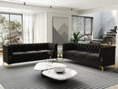 Luxurious Sofa With Legs, Modern Chesterfield Design, Tufted Upholstery, 3 Seat Couch For Living Room And Office by HouseOfZazla