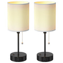 2Pcs Beside Lamps for Bedroom 3 Color Modes Nightstand Lamp USB C+A AC Output Ports Pull Chain E26 Bulb Light