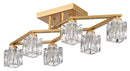 6 Light Crystal Ceiling Light For Dining Room, Modern Ceiling Lamp With Light Fixture For Entryway, Lobby, Kitchen, Bedroom, Living Room, Conference Room, (6*G9 Bulbs Included) by HouseOfZazla