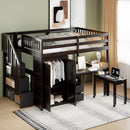 Loft Bed With Stairs, Bookshelf, Drawers, Desk & Wardrobe, Space Saving Multifunctional Furniture by Unique Piece Furniture