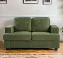 Modern Loveseat, Comfortable 2 Seater Couch With Deep Seating, Loose Back Cushions, Wide Arms by HouseOfZazla