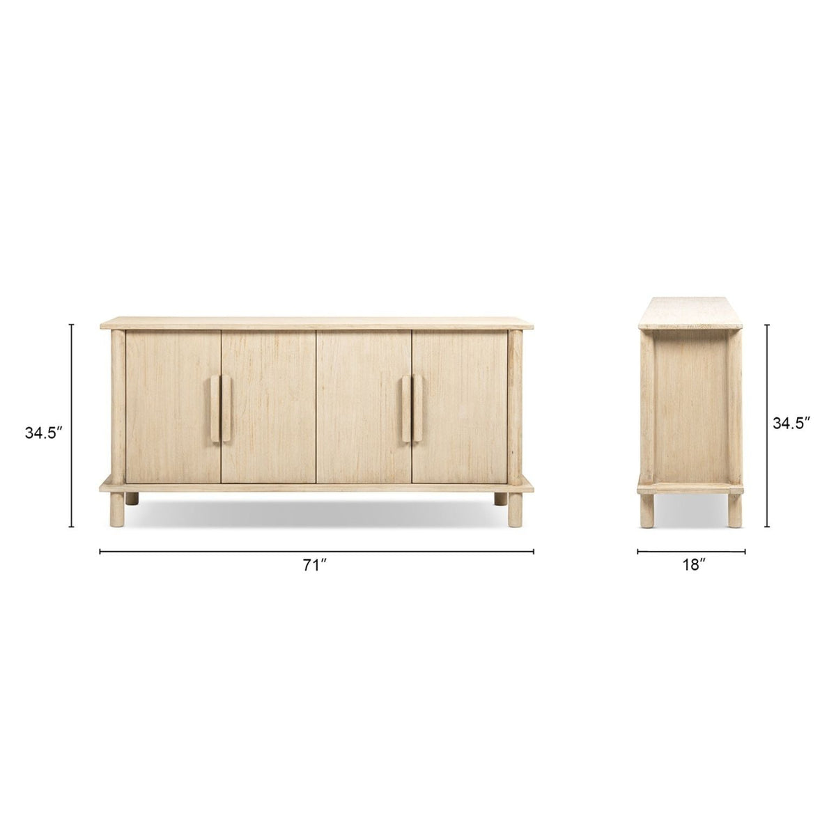 Milo - 4 Door Sideboard - Natural, photo 7 of 13