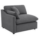 6 Piece Upholstered Modular Sectional Sofa With Reversible Cushions And Ottoman - Charcoal